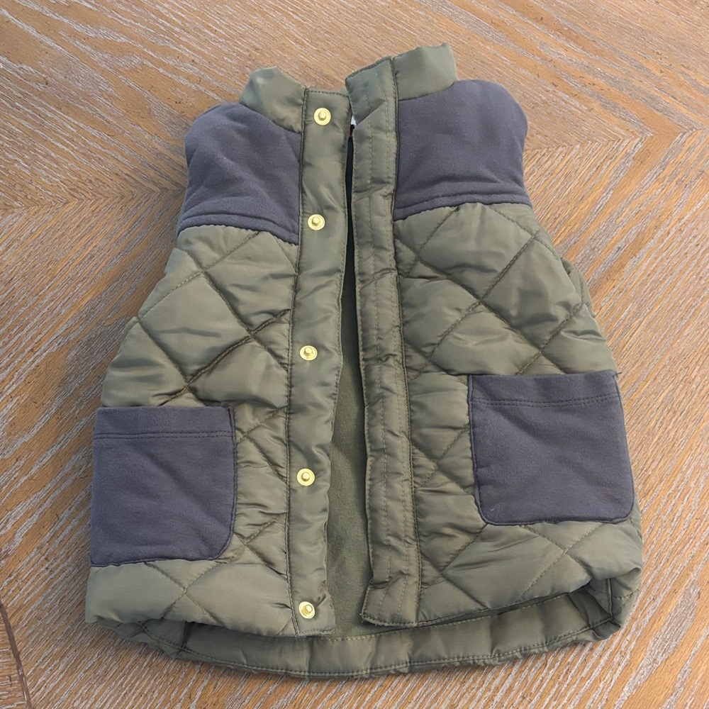 Tommy Bahama Quilted Green and Gray Vest with Pockets
